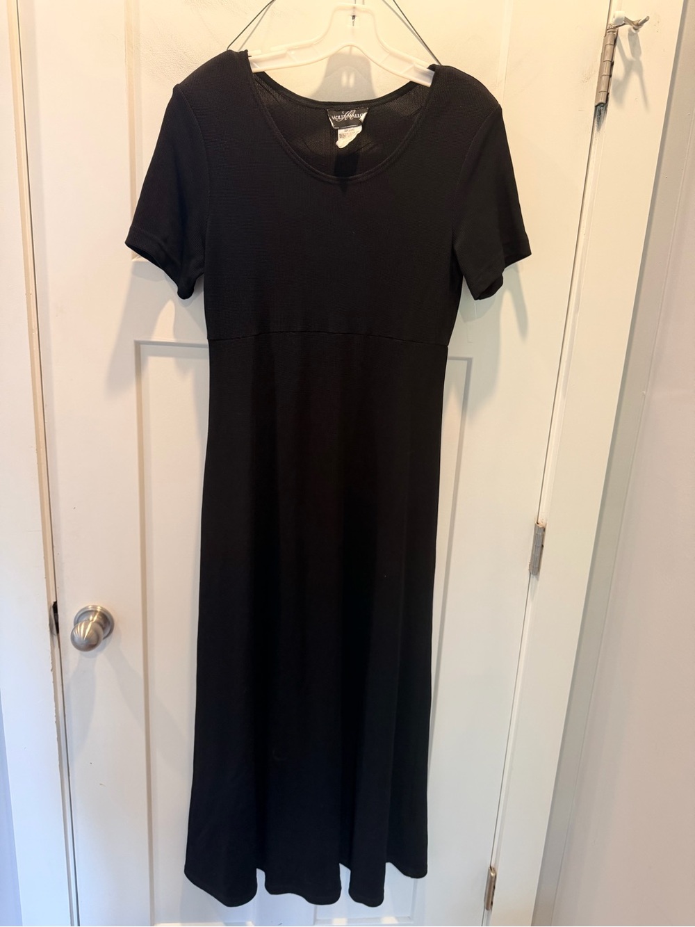 Molly Malloy Black Short Sleeve Fit Flare Midi Maxi Dress Size 10